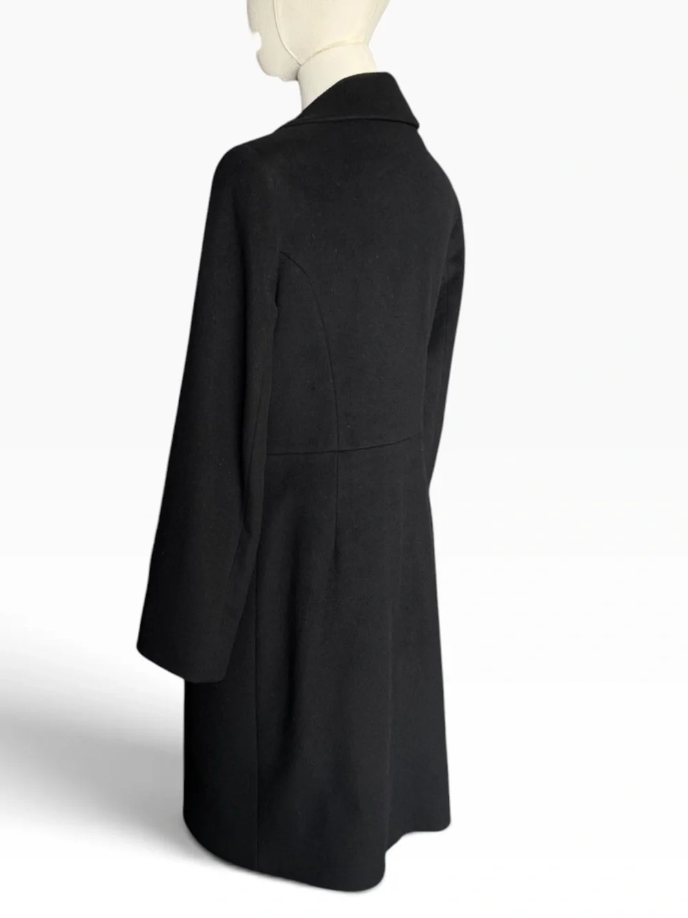 Cinzia Rocca Due Black Wool Cashmere Coat Size 4